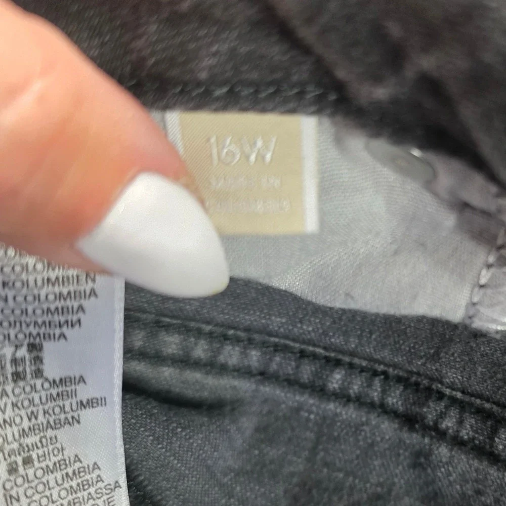 Michael Kors Skinny Jeans Womens Plus Size 16W‎ Grey Tapered Stretch Denim Pants